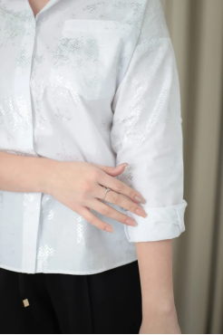 Сорочка з принтом 44-48 біла зі сріблом (4012S) - фото 9