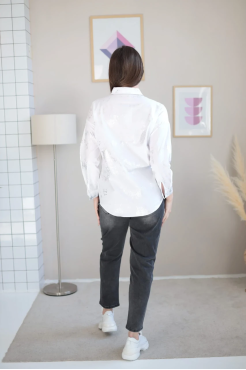 Сорочка з принтом 48-50 біла зі сріблом (4012М) - фото 2