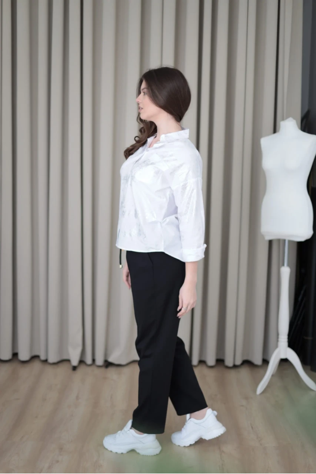 Сорочка з принтом 50-52 біла зі сріблом (4012L) - фото 3