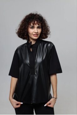 Кофтинка комбінована 52-54 чорна (2233XLbl) - фото 1