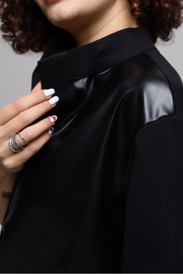 Кофтинка комбінована 52-54 чорна (2233XLbl) - фото 4