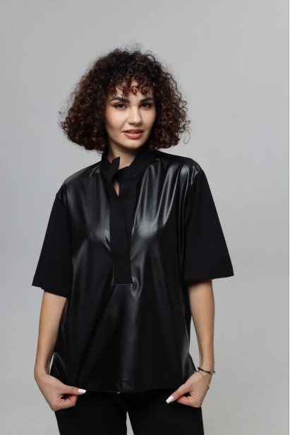 Кофтинка комбінована 50-52 чорна (2233Lbl)