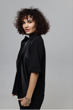 Кофтинка комбінована 50 чорна (2233Mbl) - фото 2