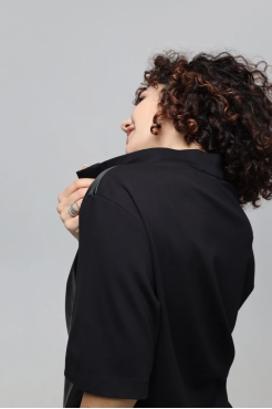 Кофтинка комбінована 50 чорна (2233Mbl) - фото 5