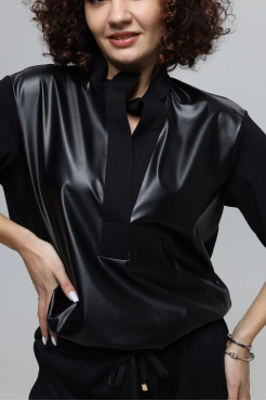 Кофтинка комбінована 50 чорна (2233Mbl) - фото 6