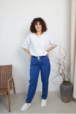 Брюки жіночі зі стрілкою MK 46-48 сині (1099/1s S) - фото 1