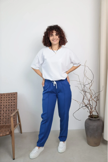 Брюки жіночі зі стрілкою MK 46-48 сині (1099/1s S)