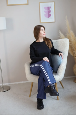 Лонгслів жіночий 50-52 чорний (470Sb) - фото 7